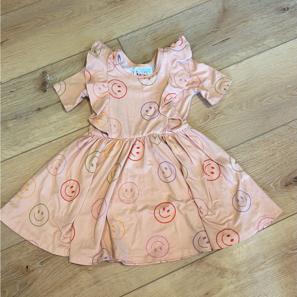 Dot Dot Smile Pink Smiley Kids Dress
